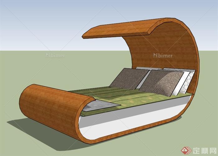 现代简约户外躺椅设计su模型