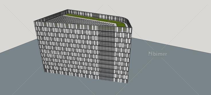 现代小高层办公楼(82345)su模型下载