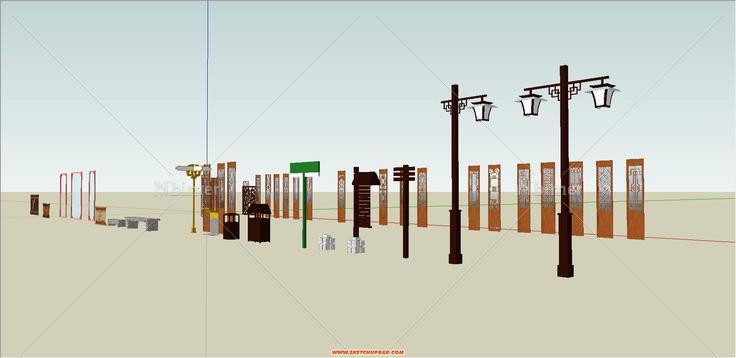 做项目时候搜集和制作的一些古建筑小品