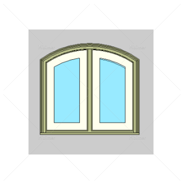 欧式弧形木质窗