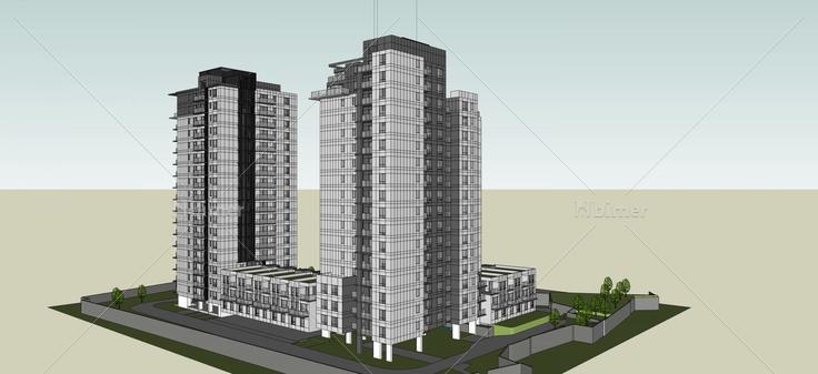 现代高层住宅(49636)su模型下载