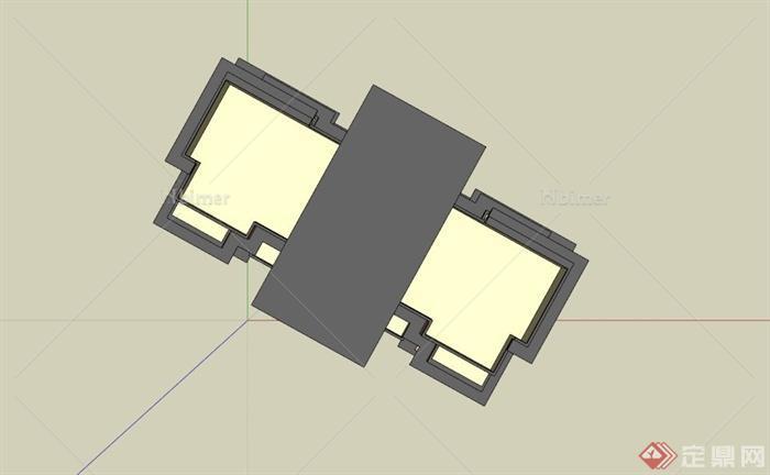 现代简约高层住宅建筑设计SU模型