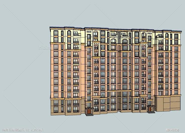 祁县南完成高层住宅 su模型 3d