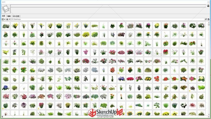 非常全的灌木素材集合，一共1500个