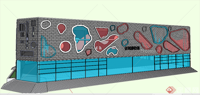 某现代风格博物馆建筑设计SU模型素材19