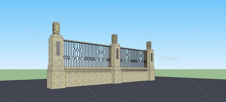 围墙护栏(78638)su模型下载