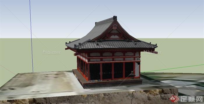 某古典中式风格寺庙建筑SU模型设计[原创]