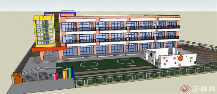 某城市金汉绿港幼儿园学校建筑设计SU模型