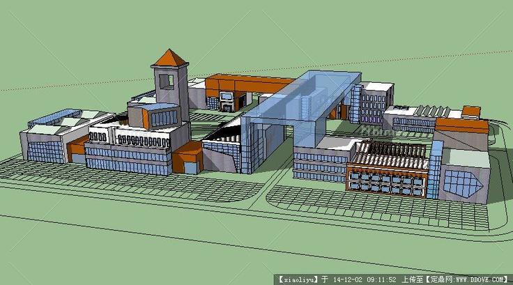 商业综合体建筑设计su模型