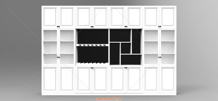 自己做的餐厅柜 酒柜 模型分享