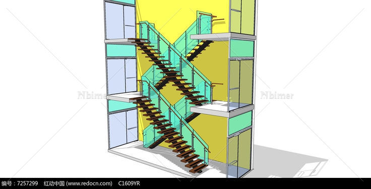 交叉楼梯效果图图片
