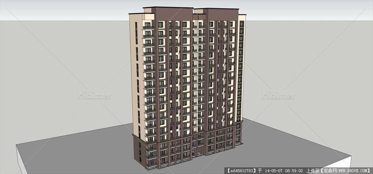 Sketch Up 精品模型---高层板式住宅单体