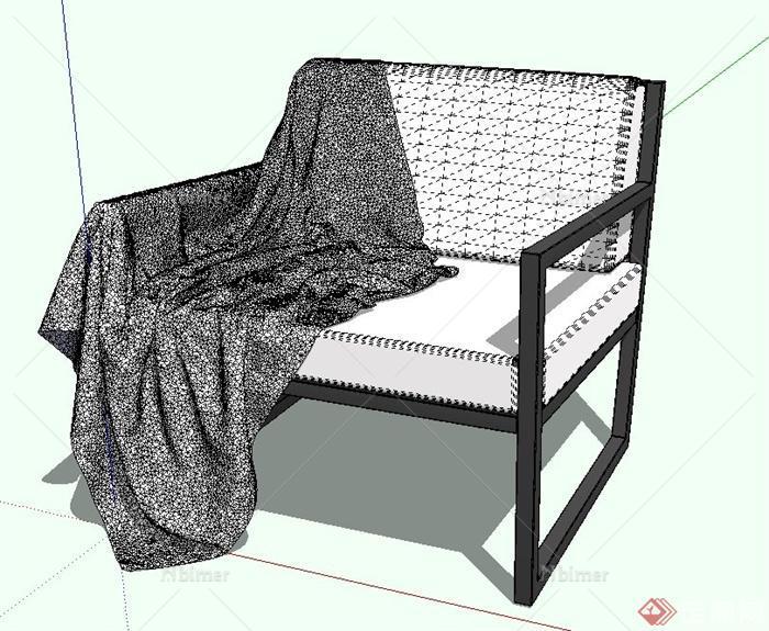现代室内简易沙发设计SU模型