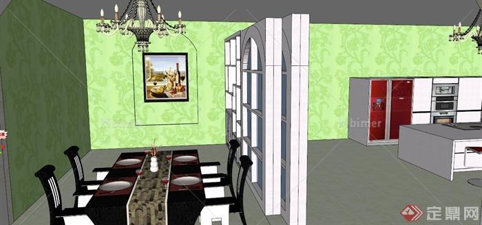 欧式别墅室内设计方案SU模型