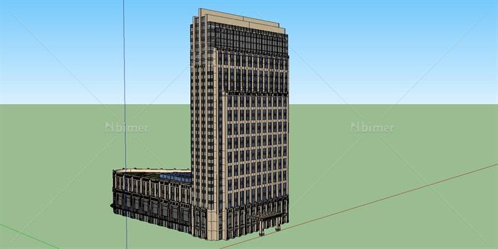 新古典风格办公楼建筑SketchUp模型[原创]