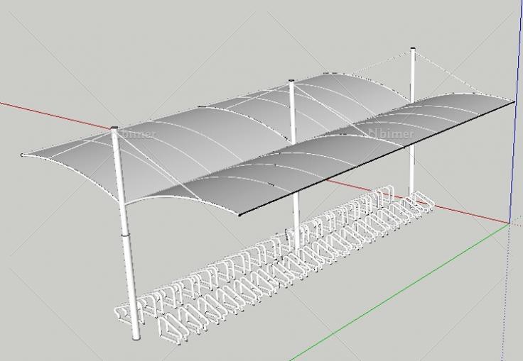 自行车棚提供SketchUp模型下载分享