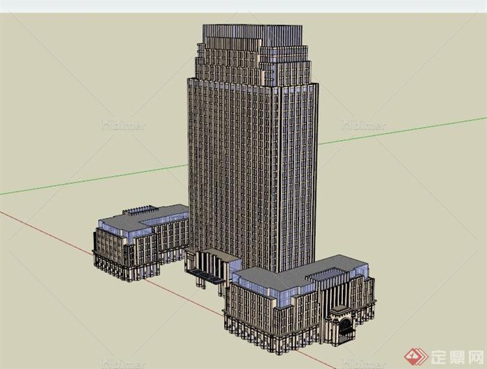 新古典对称高层办公楼SU模型[原创]