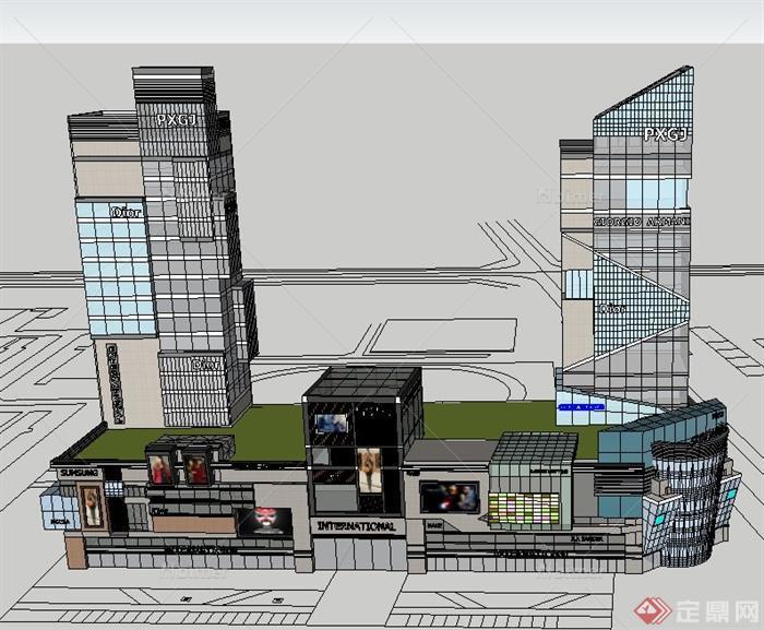 某商业购物大厦建筑设计SU模型