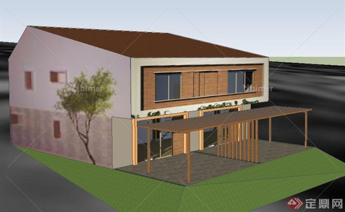 某普通两层住宅建筑设计SU模型