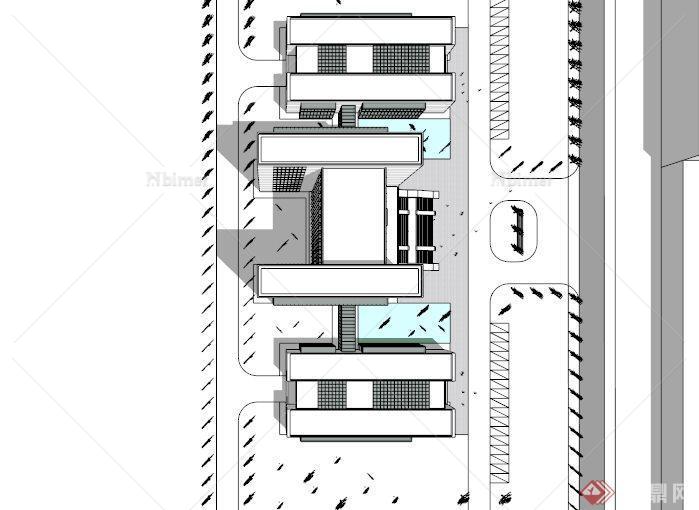 海关办公建筑大楼CAD方案+SU模型[原创]