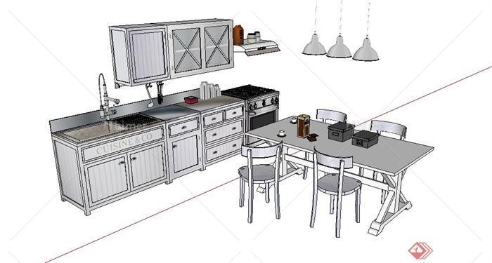 某现代室内厨卫设施用品设计SU模型
