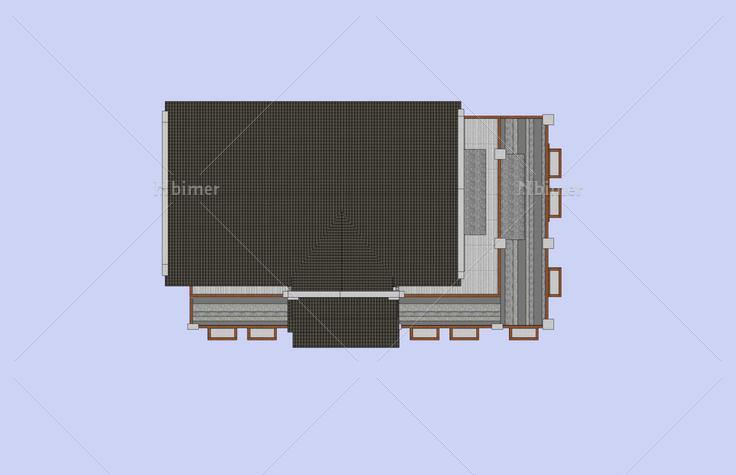 现代中式小商业楼(48799)su模型下载