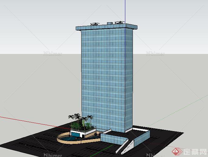 现代高层商业建筑设计SU模型