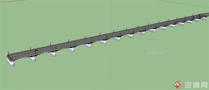 某个交通大桥建筑设计SU模型