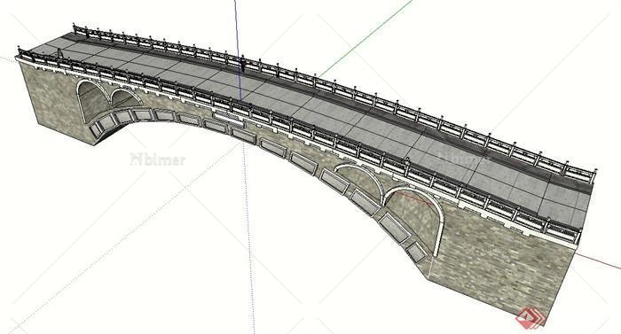 现代风格景观长桥su模型