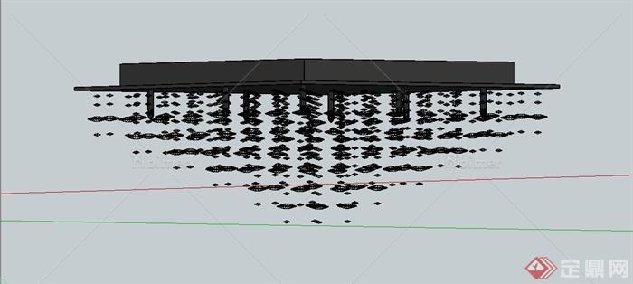 现代吸顶水晶灯设计SU模型[原创]