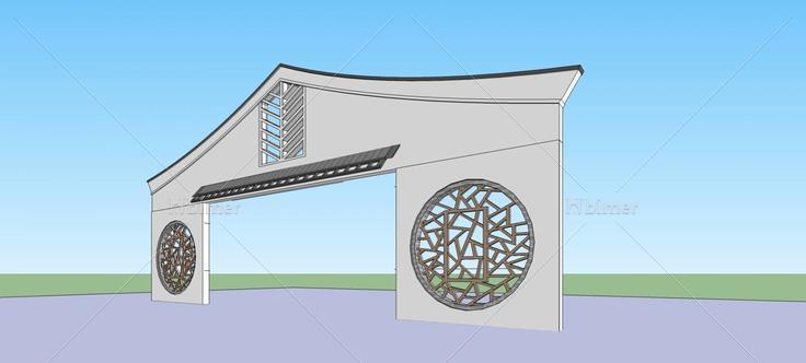中式大门(79345)su模型下载