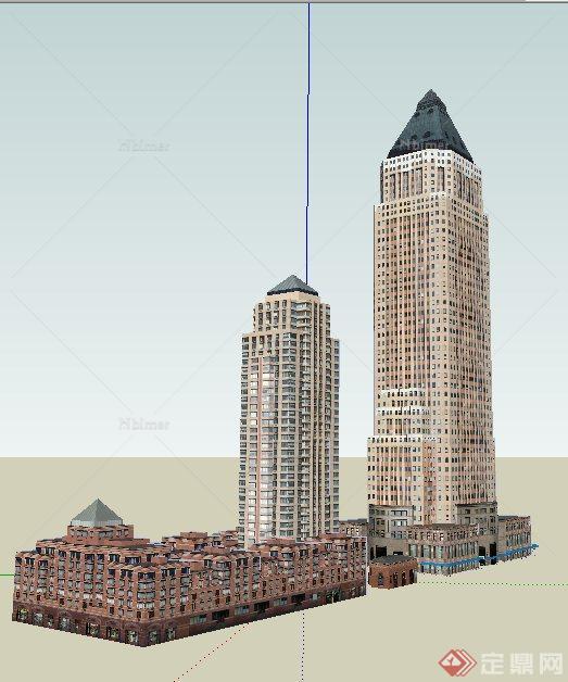 现代高层综合建筑设计SU模型