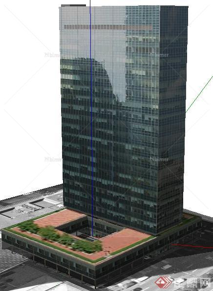 某地现代风格高层办公建筑设计SU模型