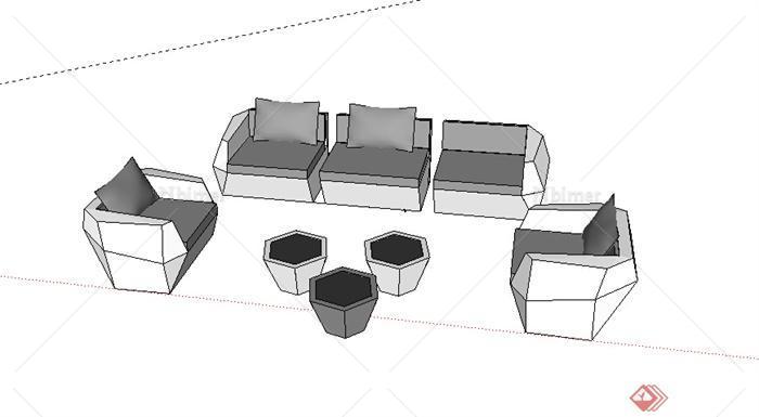 某家具沙发SU模型素材设计