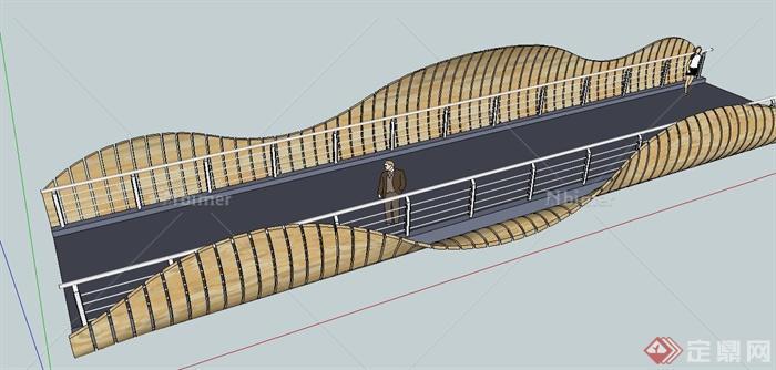 园林景观节点贝壳桥设计SU模型