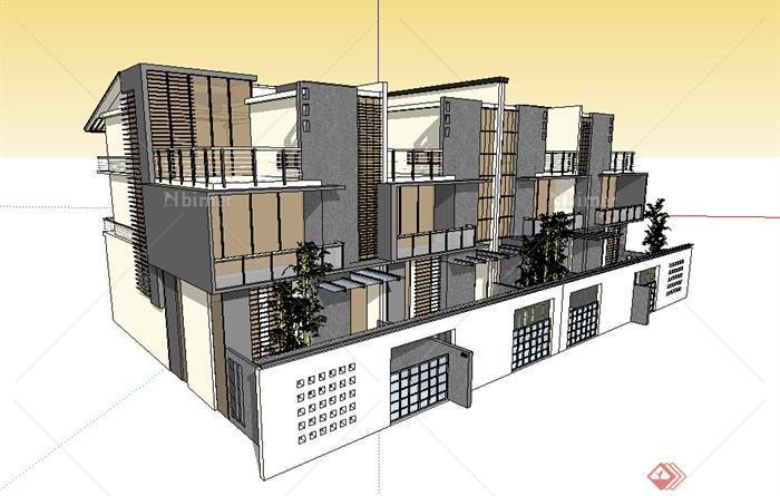 某一高档小区住宅建筑设计SU模型