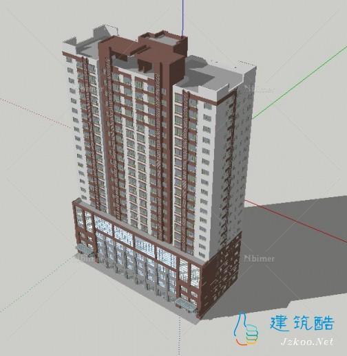 建筑单体——6层底商+16层住宅