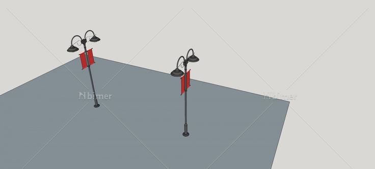路灯广告牌(73528)su模型下载