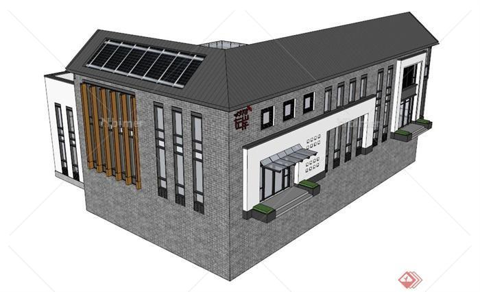 一栋商业楼建筑设计SU模型