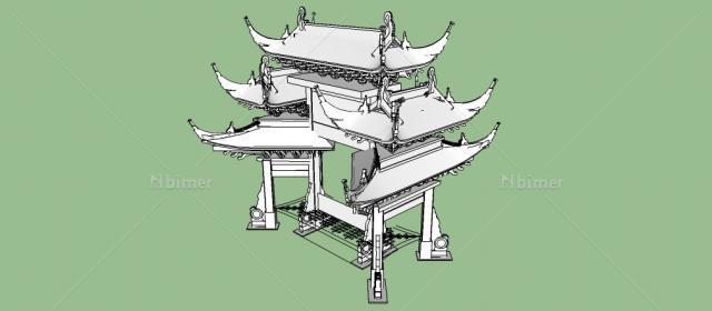 建筑场景用牌坊类精美模型整理完毕