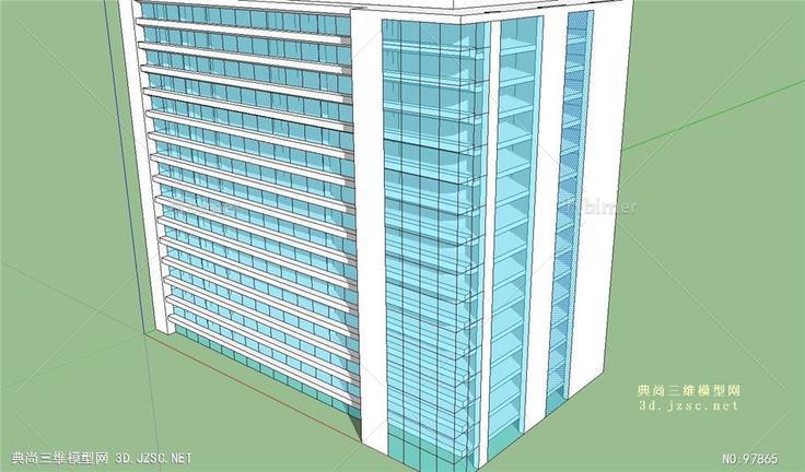 简单的办公大楼公寓建筑SU模型