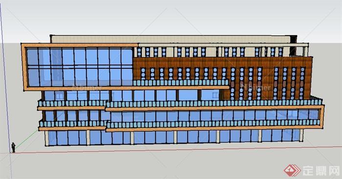 某四层集装箱式办公楼建筑设计SU模型