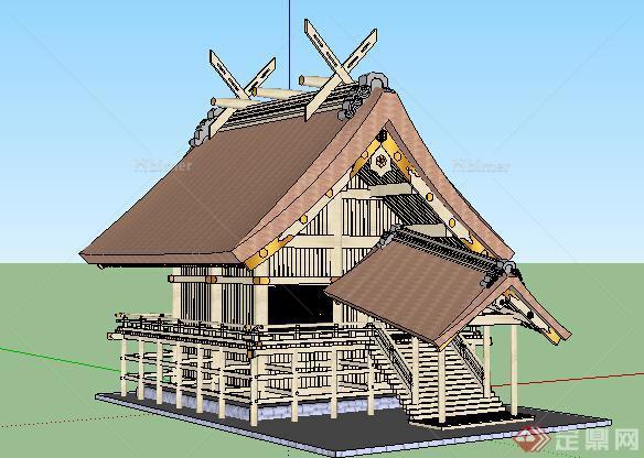 某古典中式寺庙建筑设计方案SU模型14[原创]