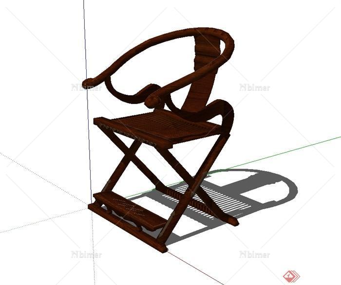 中式风格独特座椅设计su模型[原创]