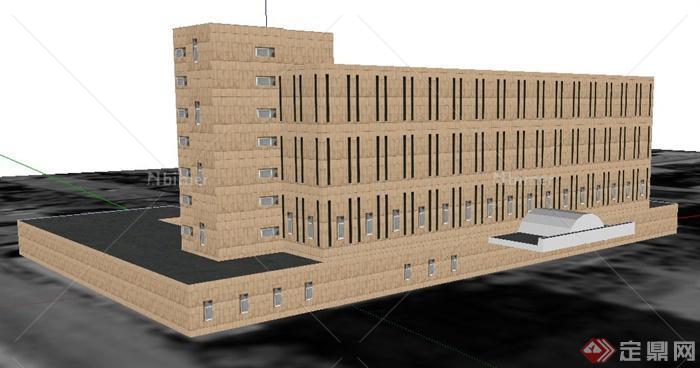 某现代风格7层办公楼建筑设计SU模型