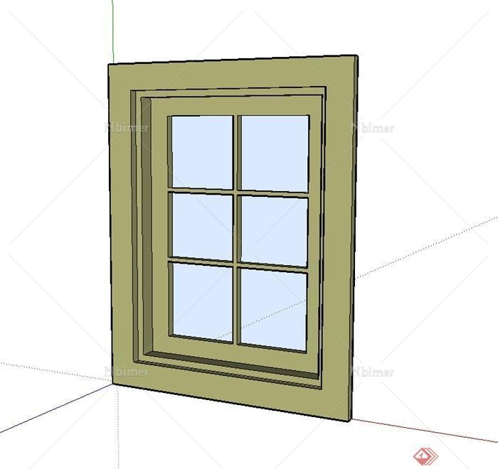 某现代风格详细窗户设计su模型[原创]
