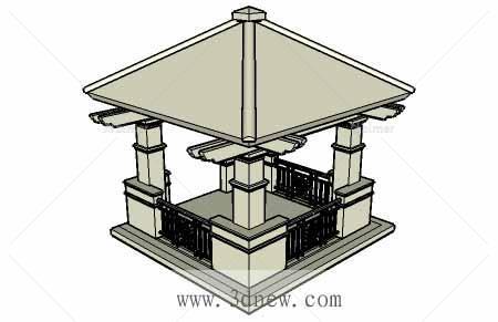 SketchUp亭子集合-亭廊08