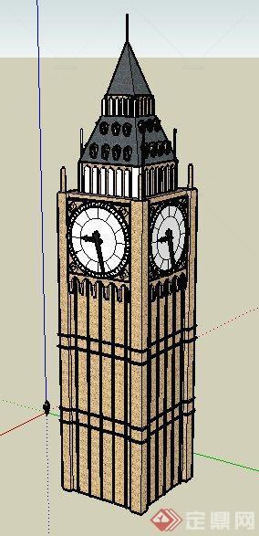 英式风格大本钟建筑设计su模型