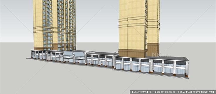 Sketch Up 精品模型---高层住宅+沿街商业模型