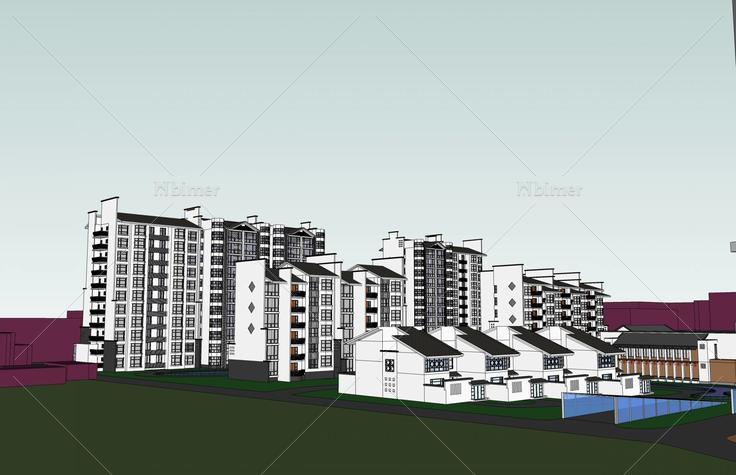 中式综合住宅小区(47033)su模型下载